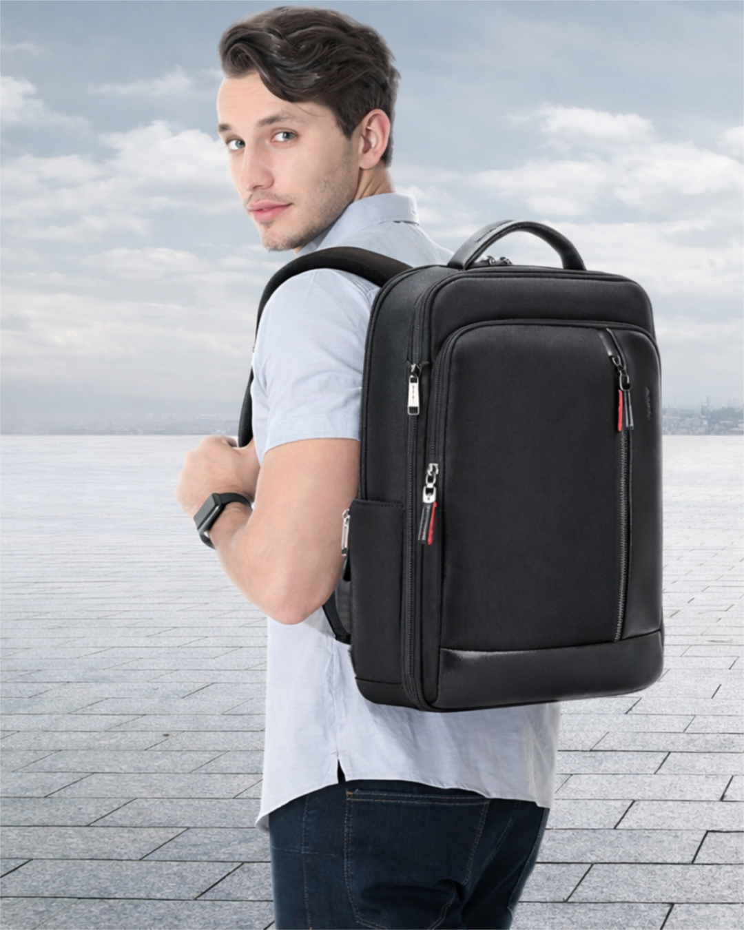 スリムビジネスバックパック 15.6インチPC対応 大容量リュック【1284636】